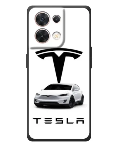Чехол для OPPO Reno 8 5G с картинкой «Tesla White Style»