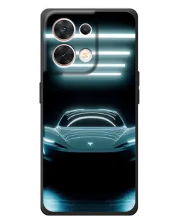 Чехол для OPPO Reno 8 5G с картинкой «Tesla в неоне» Чехол для OPPO Reno 8 5G с картинкой «Tesla в неоне»