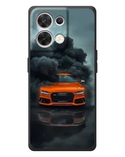 Чехол для OPPO Reno 8 5G с картинкой «Audi в облаках дыма»