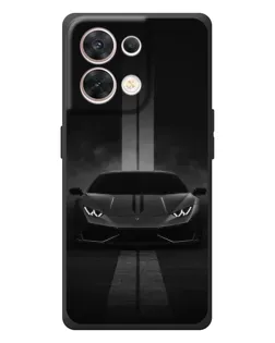 Чехол для OPPO Reno 8 5G с картинкой «Lamborghini симметрия дорог»