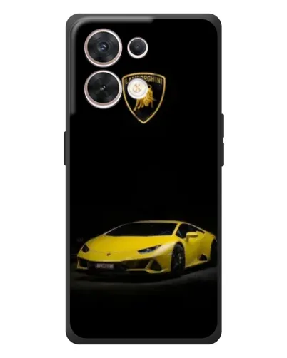 Чехол для OPPO Reno 8 5G с картинкой «Lamborghini желтый акцент»