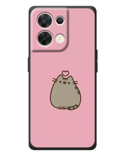 Чехол для OPPO Reno 8 5G с картинкой «Pusheen сердце»
