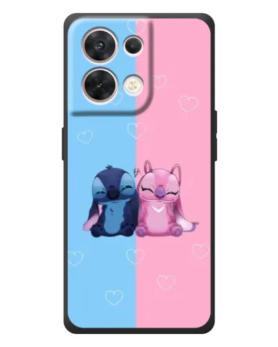 Чехол для OPPO Reno 8 5G с картинкой «Stitch и Angel Love»