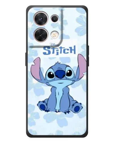 Чехол для OPPO Reno 8 5G с картинкой «Stitch среди цветов»