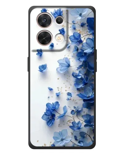 Чехол для OPPO Reno 8 5G с картинкой «Голубой цветочный каскад»