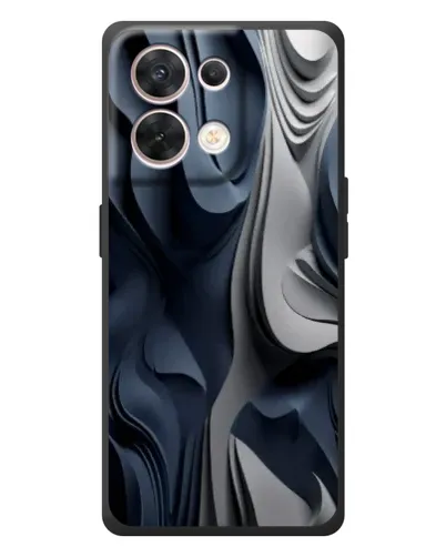 Чехол для OPPO Reno 8 5G с картинкой «Объемные синие складки»