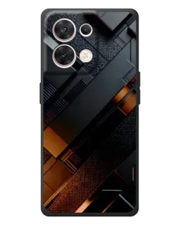 Чехол для OPPO Reno 8 5G с картинкой «Черные геометрические блоки»