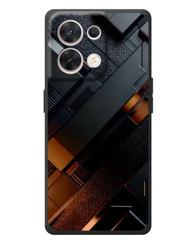 Чехол для OPPO Reno 8 5G с картинкой «Черные геометрические блоки»