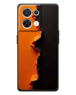 Чехол для OPPO Reno 8 5G с картинкой «Оранжевый разлом»
