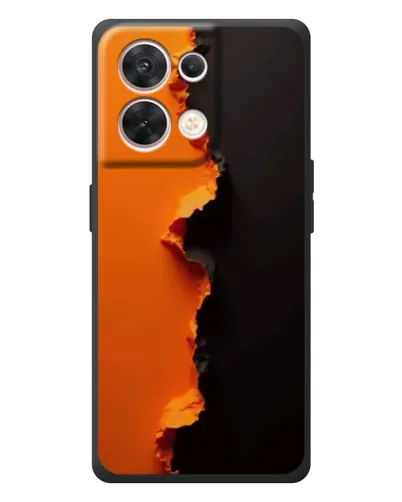Чехол для OPPO Reno 8 5G с картинкой «Оранжевый разлом»
