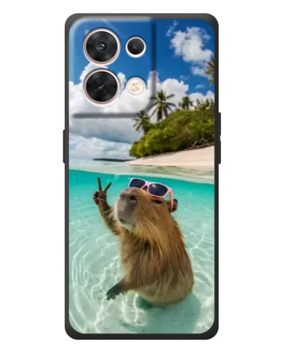 Чехол для OPPO Reno 8 5G с картинкой «Капибара на море» Чехол для OPPO Reno 8 5G с картинкой «Капибара на море»