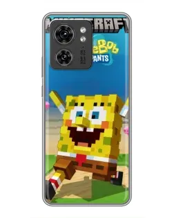 Чехол для OPPO Reno 8 Pro 5G с картинкой «Губка Боб Minecraft»