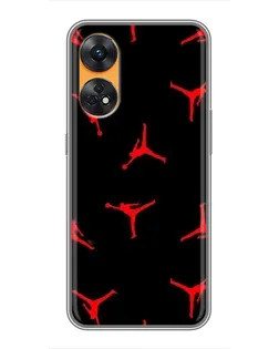 Чехол для OPPO Reno 8T с картинкой «Jordan Red Pattern»