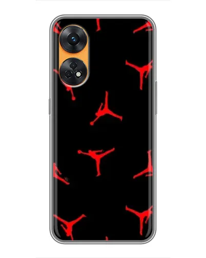 Чехол для OPPO Reno 8T с картинкой «Jordan Red Pattern» Чехол для OPPO Reno 8T с картинкой «Jordan Red Pattern»