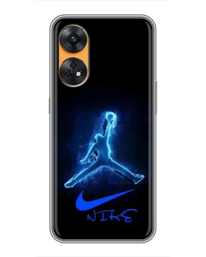 Чехол для OPPO Reno 8T с картинкой «Jordan Neon Blue» Чехол для OPPO Reno 8T с картинкой «Jordan Neon Blue»