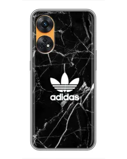 Чехол для OPPO Reno 8T с картинкой «Белый мрамор Adidas»