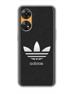 Чехол для OPPO Reno 8T с картинкой «Adidas Карбоновая текстура»