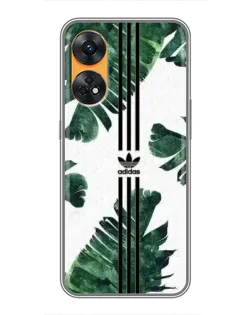 Чехол для OPPO Reno 8T с картинкой «Пальмовые листья адидас»