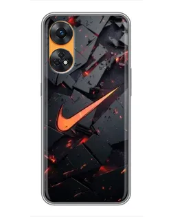 Чехол для OPPO Reno 8T с картинкой «Nike — эффект разломов»