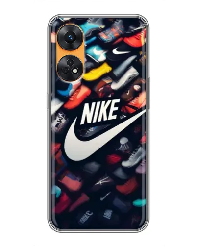 Чехол для OPPO Reno 8T с картинкой «Коллекция кроссовок Nike» Чехол для OPPO Reno 8T с картинкой «Коллекция кроссовок Nike»