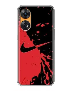 Чохол для OPPO Reno 8T з картинкою «Червоні бризки Nike» Чохол для OPPO Reno 8T з картинкою «Червоні бризки Nike»