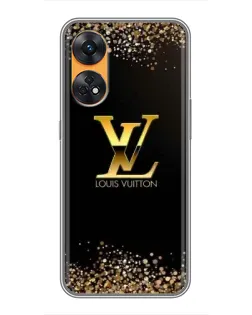 Чехол для OPPO Reno 8T с картинкой «LV — золотые искры»