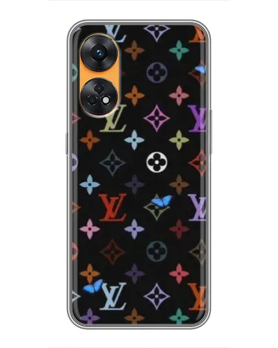 Чехол для OPPO Reno 8T с картинкой «Цветная монограмма LV» Чехол для OPPO Reno 8T с картинкой «Цветная монограмма LV»