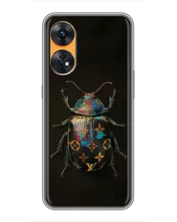 Чехол для OPPO Reno 8T с картинкой «LV — мраморный принт»