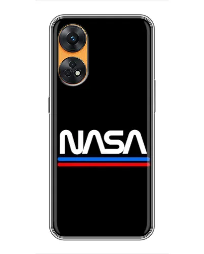 Чехол для OPPO Reno 8T с картинкой «NASA — классика Red Blue» Чехол для OPPO Reno 8T с картинкой «NASA — классика Red Blue»