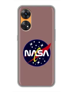 Чехол для OPPO Reno 8T с картинкой «NASA — ретро космос»