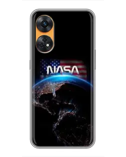 Чехол для OPPO Reno 8T с картинкой «Земля из космоса NASA»
