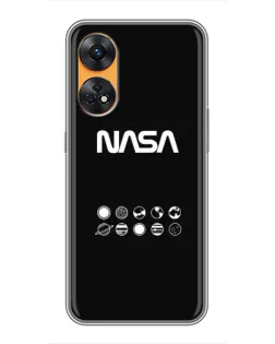 Чехол для OPPO Reno 8T с картинкой «NASA — технический принт»