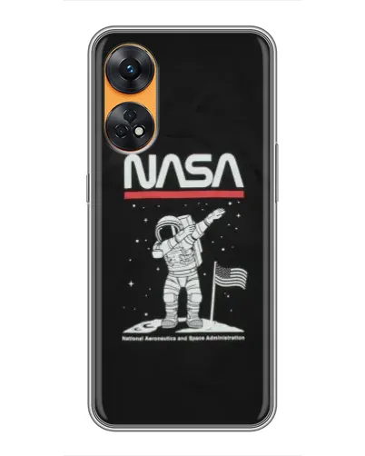 Чехол для OPPO Reno 8T с картинкой «NASA — шагаем по Луне» Чехол для OPPO Reno 8T с картинкой «NASA — шагаем по Луне»