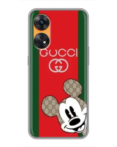 Чехол для OPPO Reno 8T с картинкой «Gucci — полосы и Микки» Чехол для OPPO Reno 8T с картинкой «Gucci — полосы и Микки»