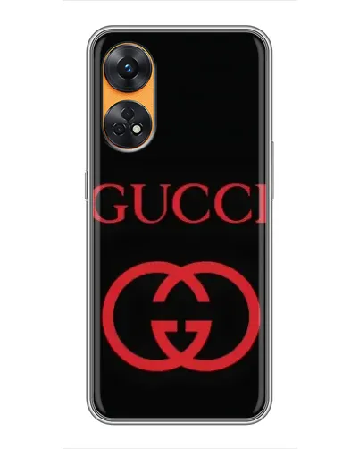 Чехол для OPPO Reno 8T с картинкой «Gucci — красный логотип» Чехол для OPPO Reno 8T с картинкой «Gucci — красный логотип»