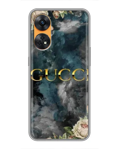 Чехол для OPPO Reno 8T с картинкой «Абстрактные цветы Gucci» Чехол для OPPO Reno 8T с картинкой «Абстрактные цветы Gucci»