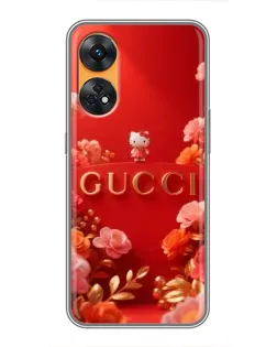 Чехол для OPPO Reno 8T с картинкой «Gucci — золотой сад»