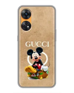 Чехол для OPPO Reno 8T с картинкой «Микки Маус Gucci — крафт»