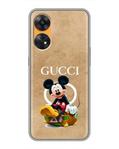Чехол для OPPO Reno 8T с картинкой «Микки Маус Gucci — крафт» Чехол для OPPO Reno 8T с картинкой «Микки Маус Gucci — крафт»