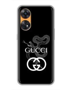 Чехол для OPPO Reno 8T с картинкой «Gucci — серебряная змея»