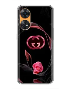 Чехол для OPPO Reno 8T с картинкой «Gucci — неоновая роза»