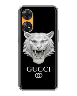 Чохол для OPPO Reno 8T з картинкою «Gucci — срібний лев» Чохол для OPPO Reno 8T з картинкою «Gucci — срібний лев»