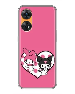 Чехол для OPPO Reno 8T с картинкой «Kuromi и My Melody»