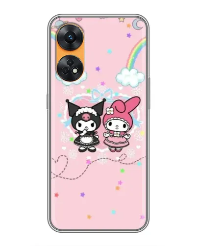 Чехол для OPPO Reno 8T с картинкой «My Melody и Kuromi» Чехол для OPPO Reno 8T с картинкой «My Melody и Kuromi»