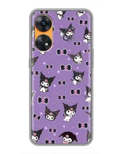 Чехол для OPPO Reno 8T с картинкой «Kuromi — паттерн»