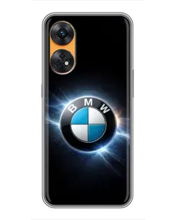 Чехол для OPPO Reno 8T с картинкой «BMW — неоновое сияние»