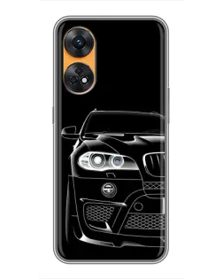 Чехол для OPPO Reno 8T с картинкой «Темный силуэт BMW»