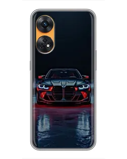 Чехол для OPPO Reno 8T с картинкой «BMW на мокрой дороге»