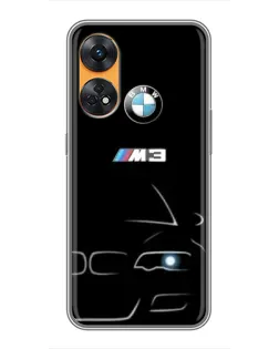 Чехол для OPPO Reno 8T с картинкой «Минималистичный принт BMW M3»