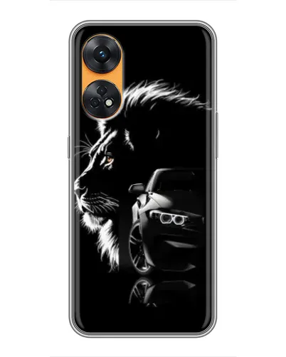 Чехол для OPPO Reno 8T с картинкой «BMW и лев» Чехол для OPPO Reno 8T с картинкой «BMW и лев»